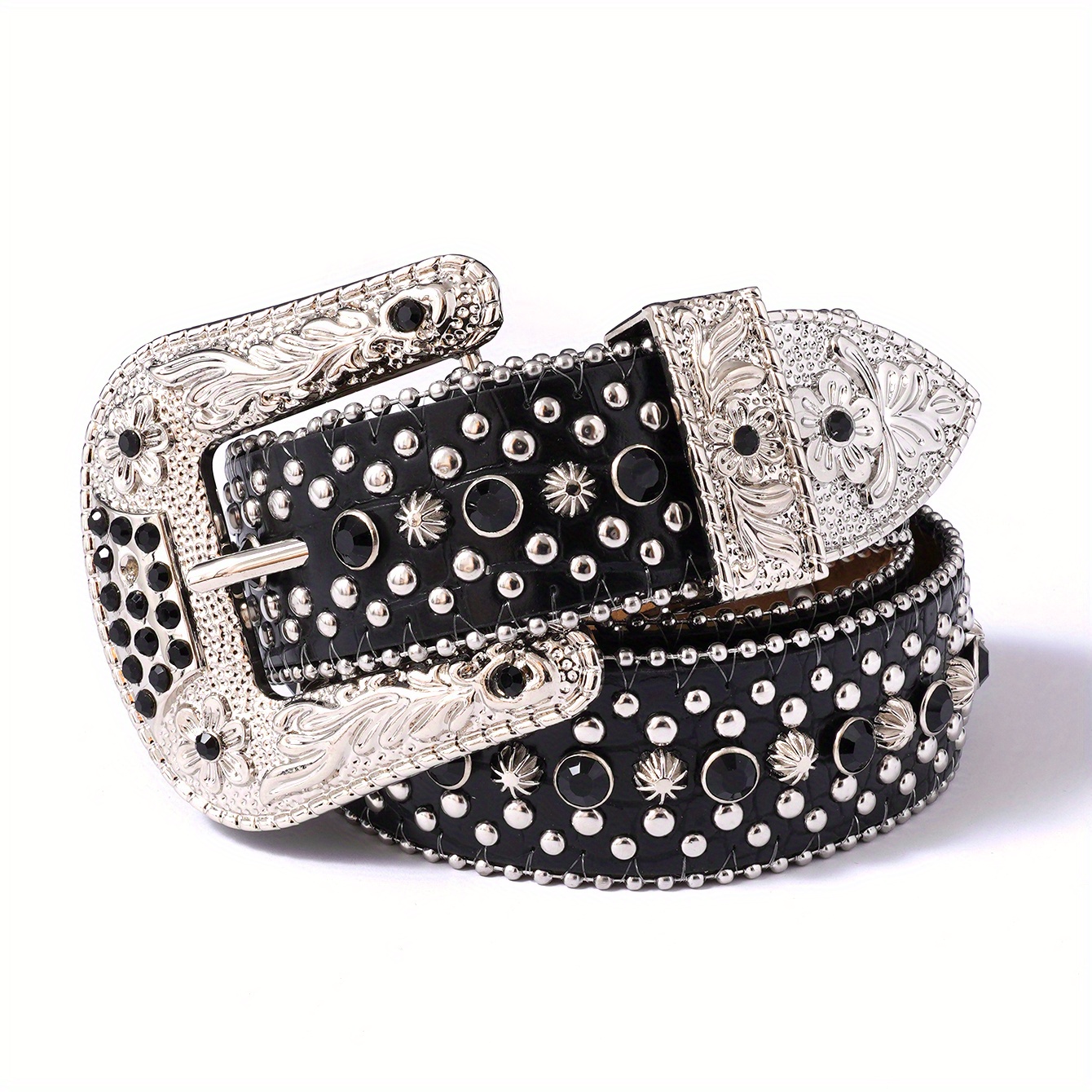 Rhinestone Belt Western Cowboy Cowgirl Crystal Studded Strap Belts